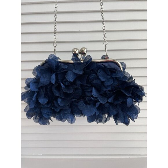 Jambahala Purse Evening Small Floral Clutch Bag With Detachable Chain Blue - Picture 2 of 8